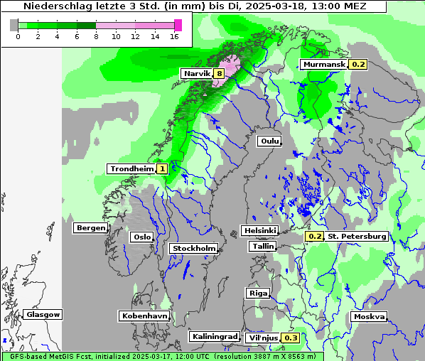 Niederschlag, 18. 3. 2025