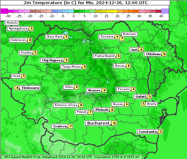 Temperatur, 30. 12. 2024