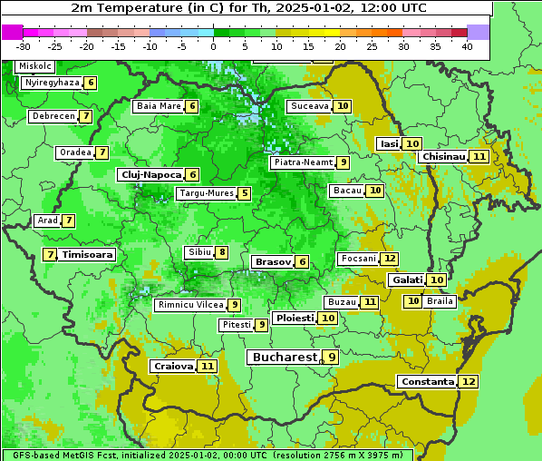 Temperatur, 2. 1. 2025