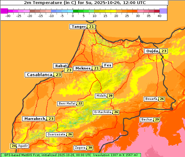 Temperatur, 26. 10. 2025