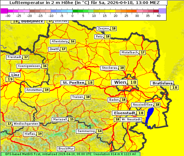 Temperatur, 18. 4. 2026