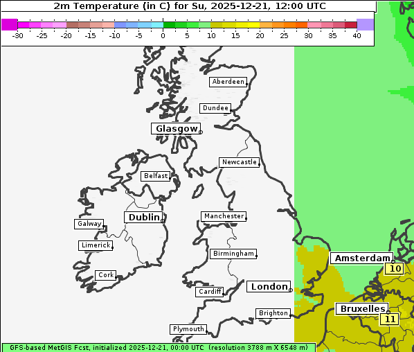 Temperatur, 21. 12. 2025