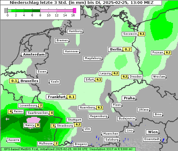 Niederschlag, 25. 2. 2025