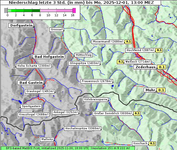 Niederschlag, 1. 12. 2025