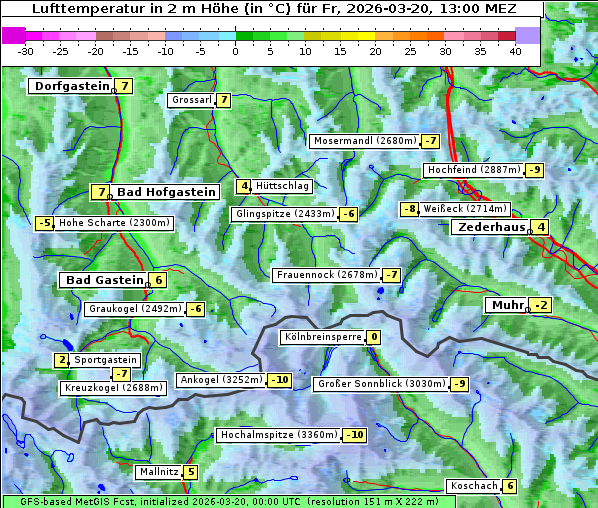 Temperatur, 20. 3. 2026