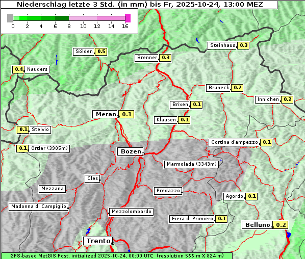 Niederschlag, 24. 10. 2025