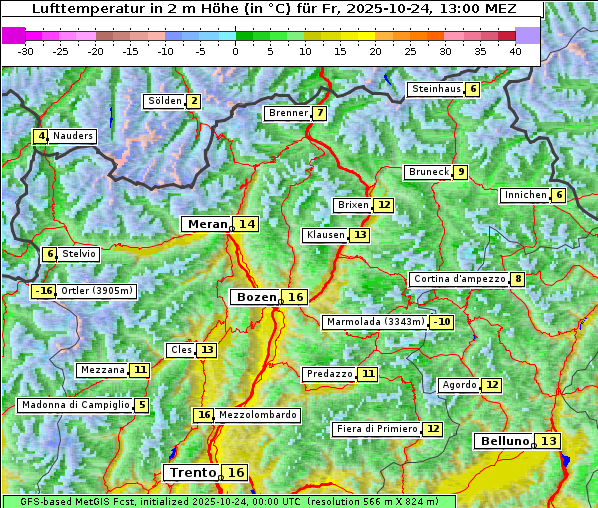 Temperatur, 24. 10. 2025
