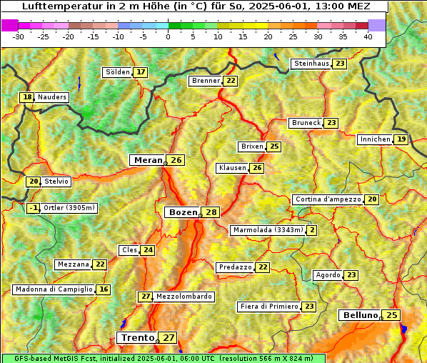 Temperatur, 1. 6. 2025