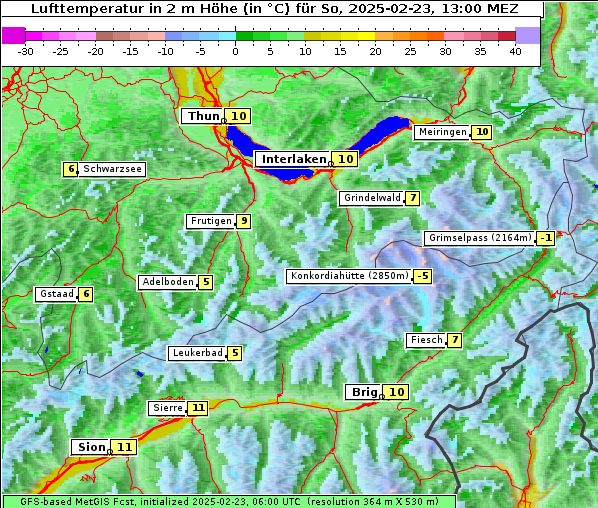 Temperatur, 23. 2. 2025