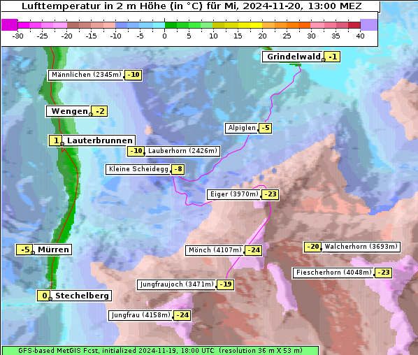 Temperatur, 20. 11. 2024