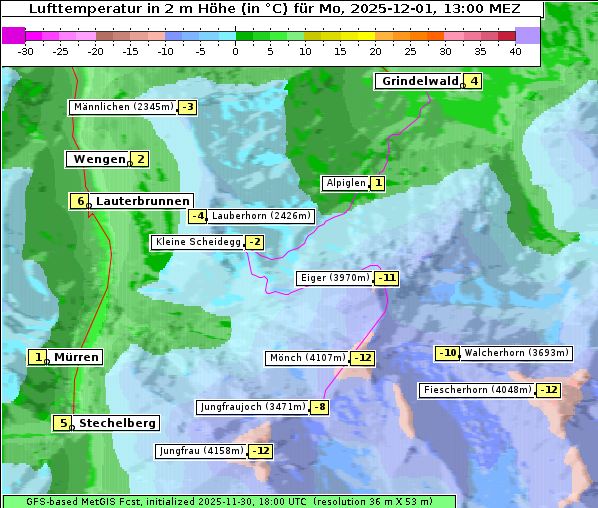 Temperatur, 1. 12. 2025