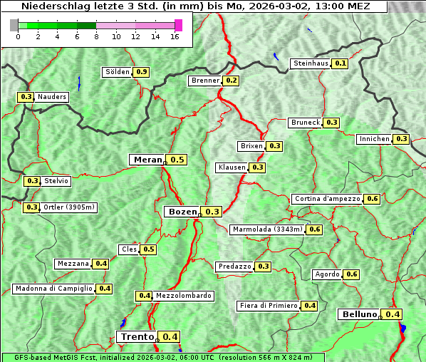 Niederschlag, 2. 3. 2026