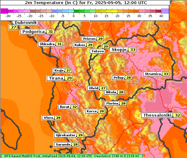 Temperatur, 5. 9. 2025