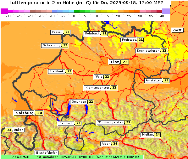 Temperatur, 18. 9. 2025