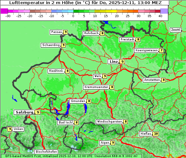 Temperatur, 11. 12. 2025