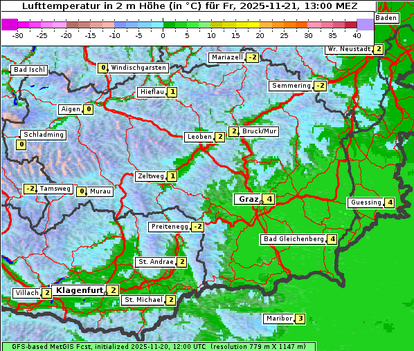 Temperatur, 21. 11. 2025