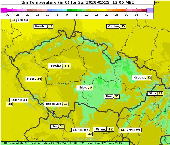 Temperatur, 28. 2. 2026
