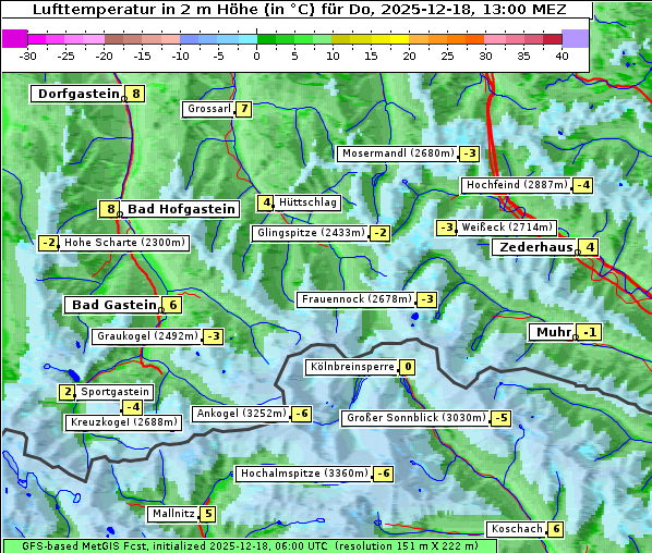 Temperatur, 18. 12. 2025