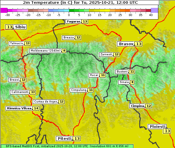 Temperatur, 21. 10. 2025