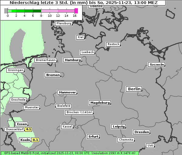 Niederschlag, 23. 11. 2025