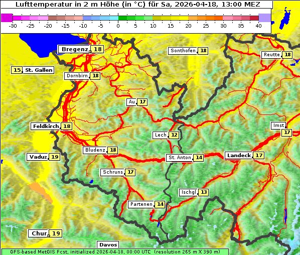 Temperatur, 18. 4. 2026