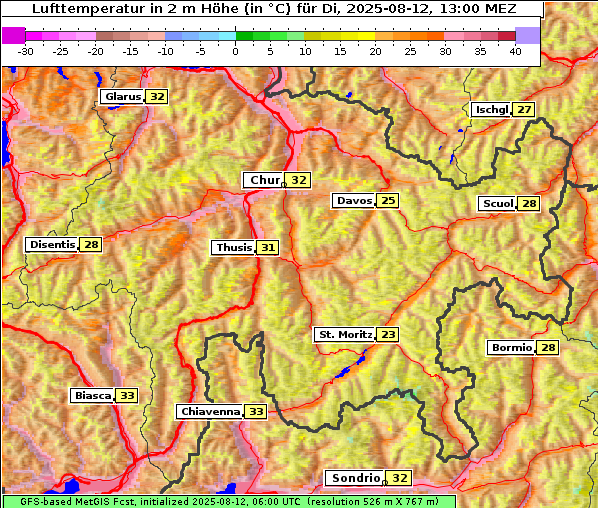 Temperatur, 12. 8. 2025