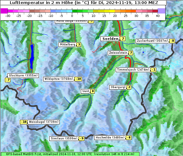 Temperatur, 19. 11. 2024