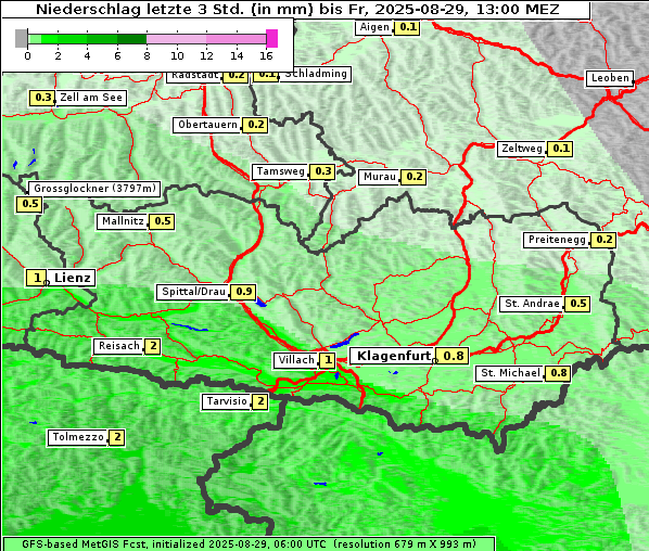 Niederschlag, 29. 8. 2025