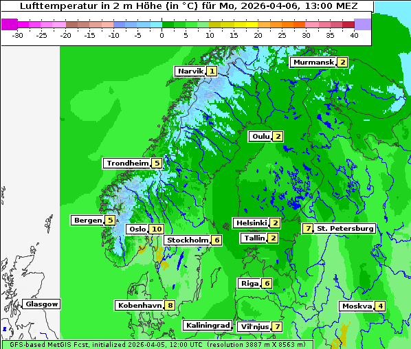 Temperatur, 6. 4. 2026