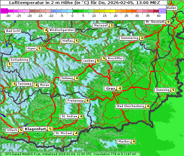 Temperatur, 5. 2. 2026