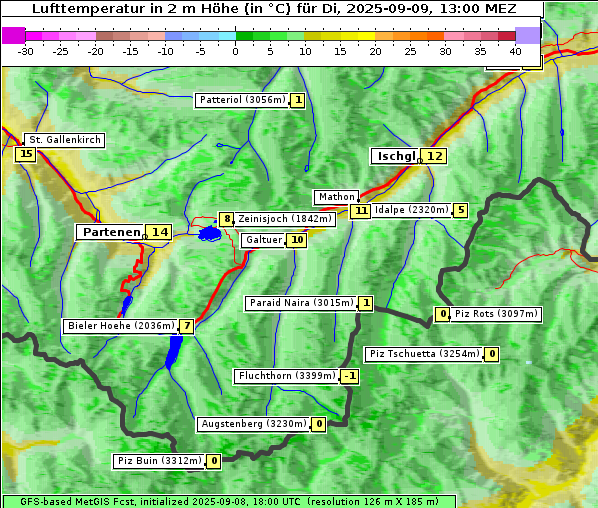 Temperatur, 9. 9. 2025