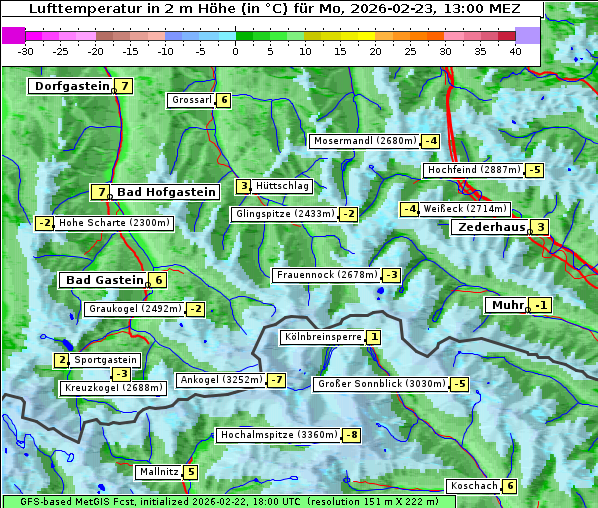 Temperatur, 23. 2. 2026