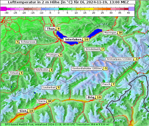 Temperatur, 19. 11. 2024