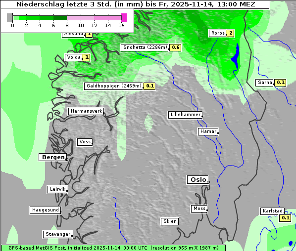 Niederschlag, 14. 11. 2025