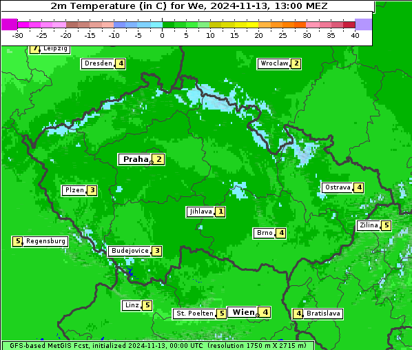 Temperatur, 13. 11. 2024