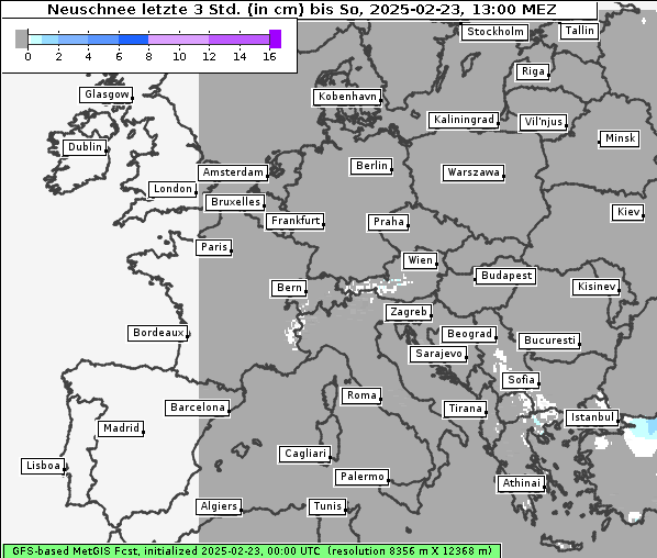 Neuschnee, 23. 2. 2025