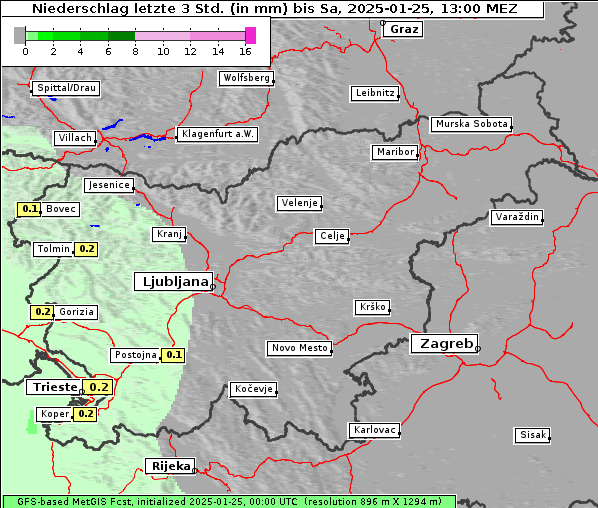 Niederschlag, 25. 1. 2025