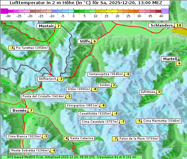 Temperatur, 20. 12. 2025
