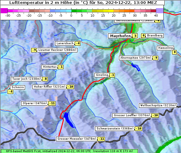 Temperatur, 22. 12. 2024