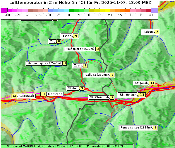 Temperatur, 7. 11. 2025