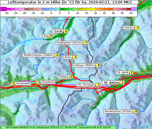 Temperatur, 21. 2. 2026