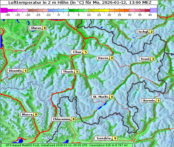 Temperatur, 12. 1. 2026