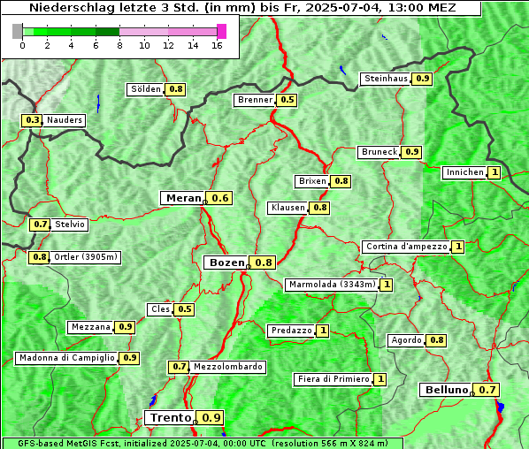 Niederschlag, 4. 7. 2025