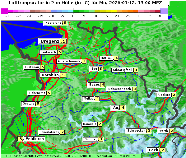 Temperatur, 12. 1. 2026