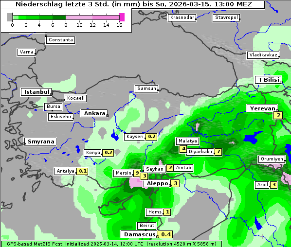 Niederschlag, 15. 3. 2026