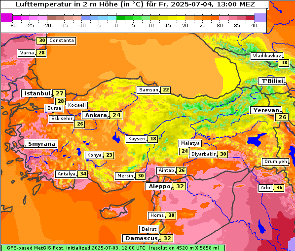 Temperatur, 4. 7. 2025