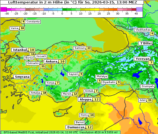 Temperatur, 15. 3. 2026