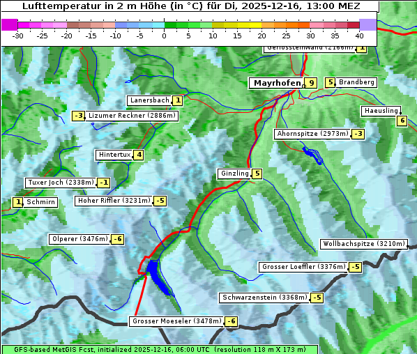 Temperatur, 16. 12. 2025