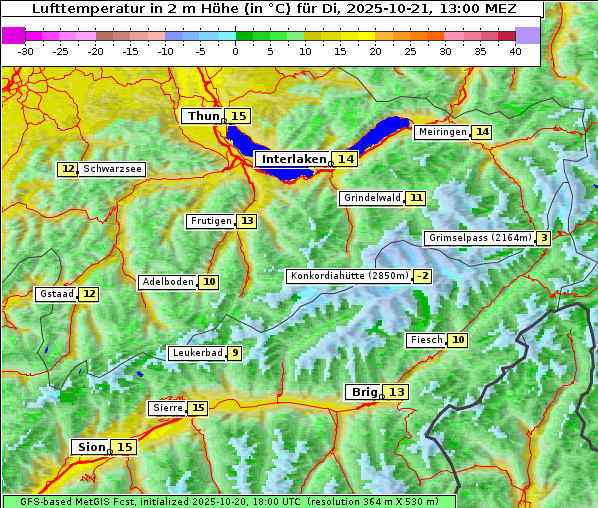 Temperatur, 21. 10. 2025