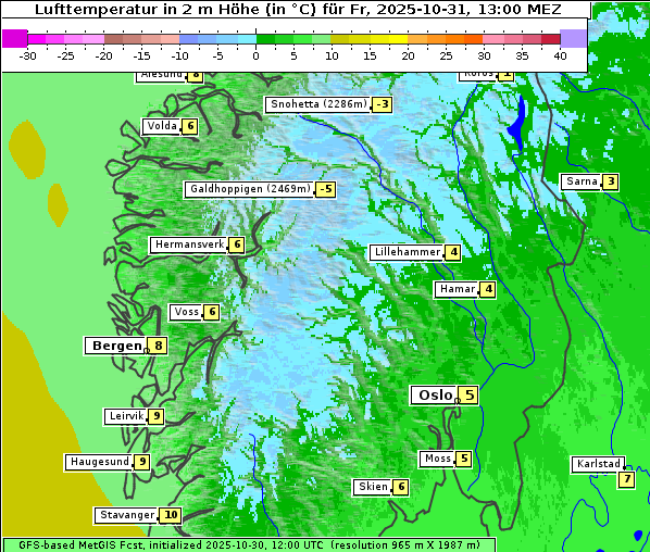 Temperatur, 31. 10. 2025